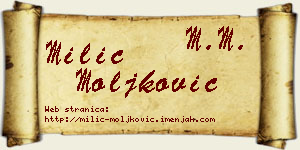 Milić Moljković vizit kartica